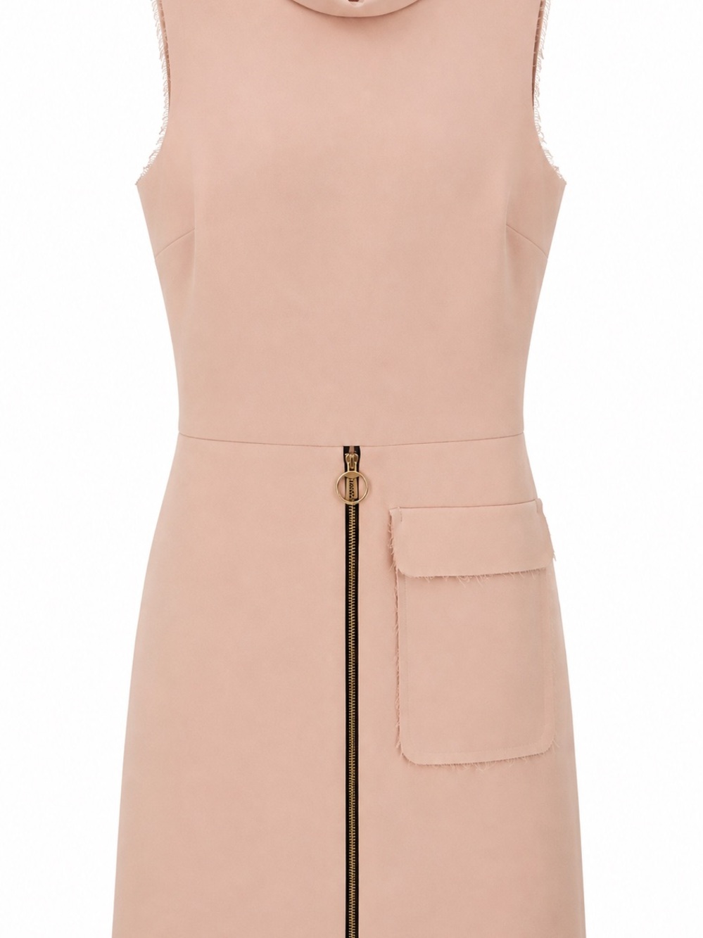 Topshop Blush Pink Sleeveless Zip-Front Mini Dress